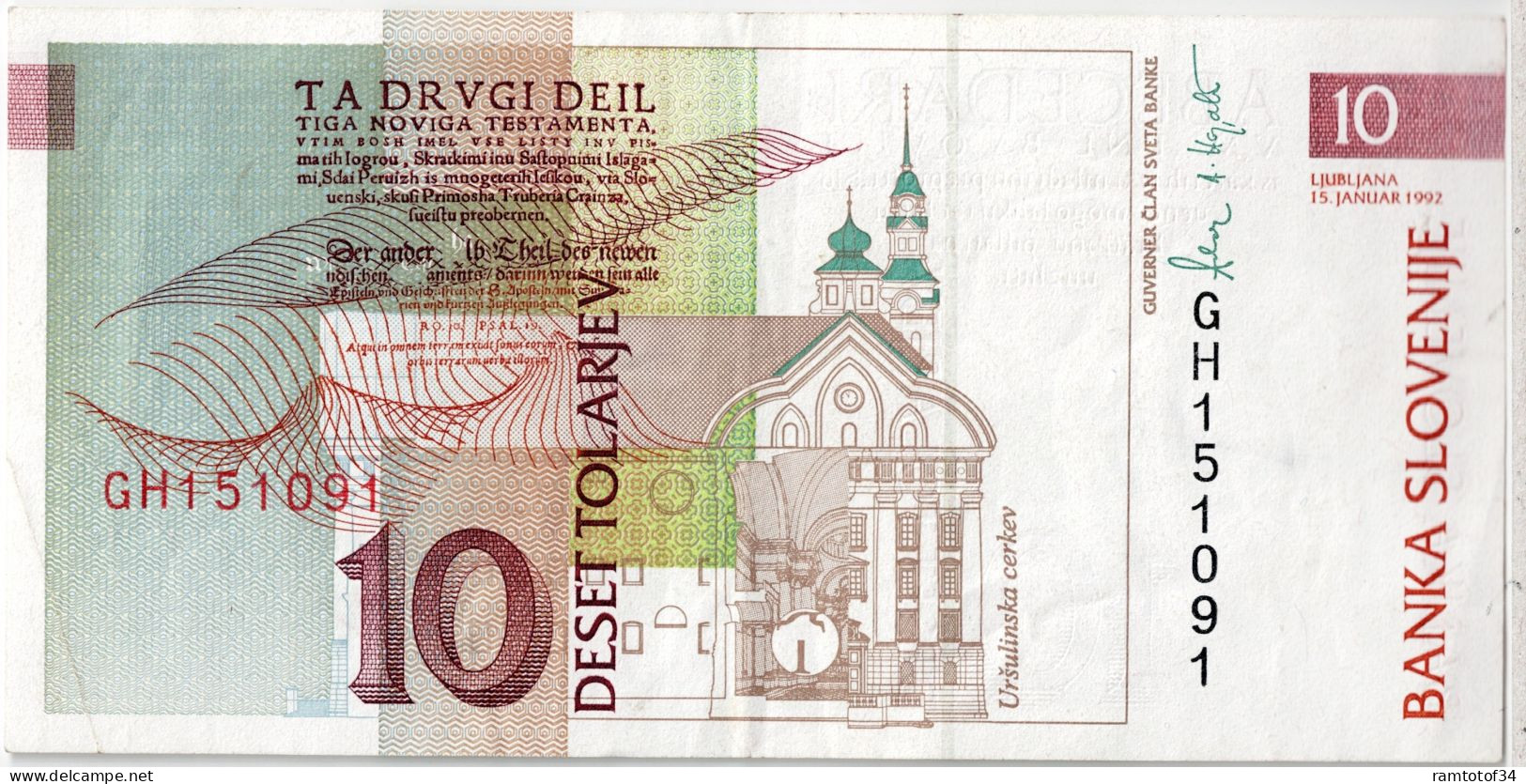 SLOVENIE - 10 Tolarjev 1992 UNC - Slovenië