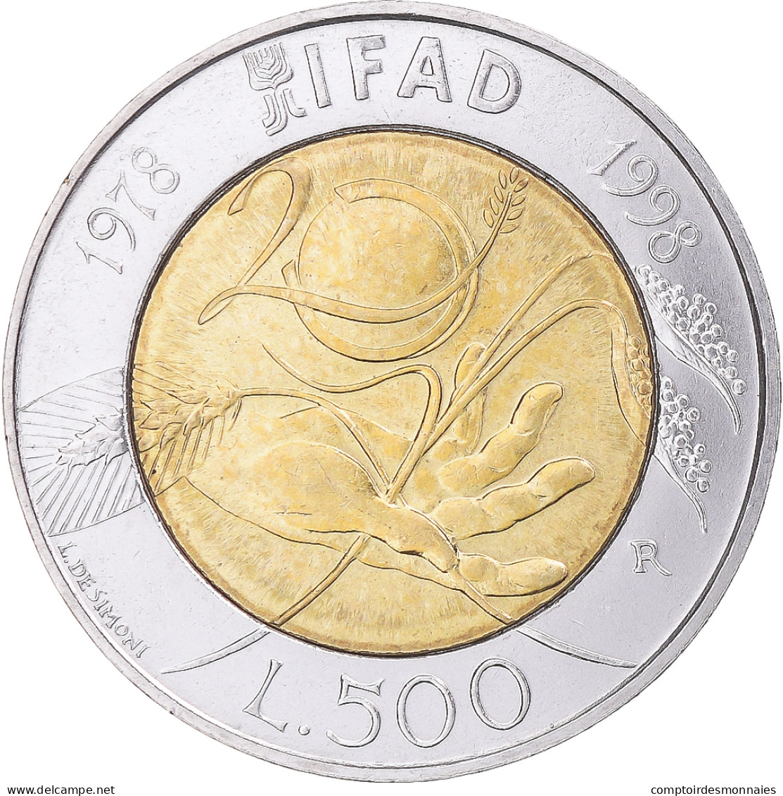 Monnaie, Italie, 500 Lire, 1998, Rome, SUP, Bimétallique, KM:193 - 500 Lire