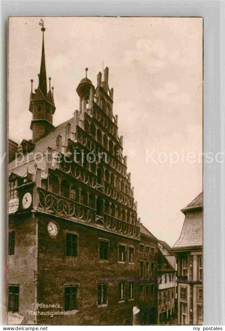 42684610 Poessneck Rathaus Giebel Trinks Postkarte Poessneck - Poessneck