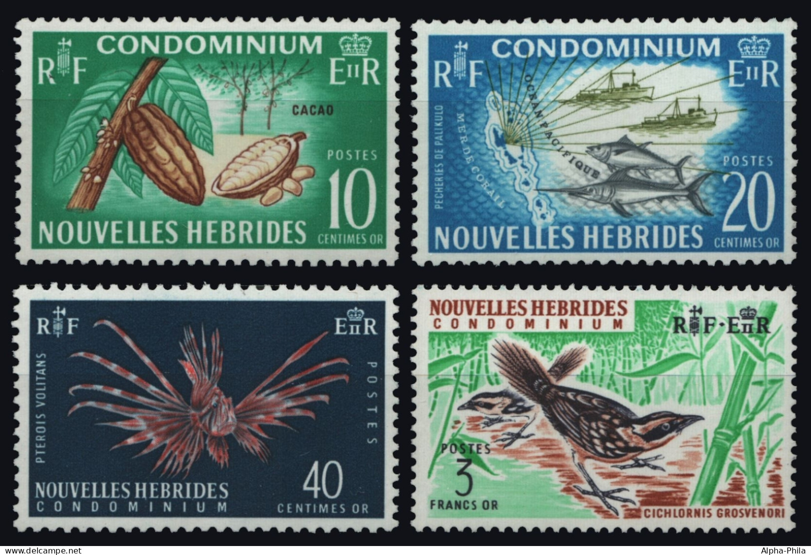 Neue Hebriden 1965 - Mi-Nr. 216-219 ** - MNH - Fauna & Flora - Unused Stamps