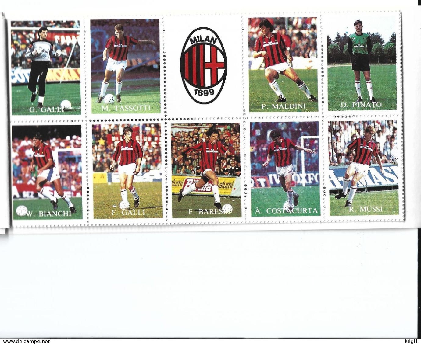 ITALIE 1989 - CARNET Officiel . 10 X 650 L. MILAN - Champion D'Europe De Football 1989. Avec 18 Effigies Des Joueurs.TB. - Markenheftchen