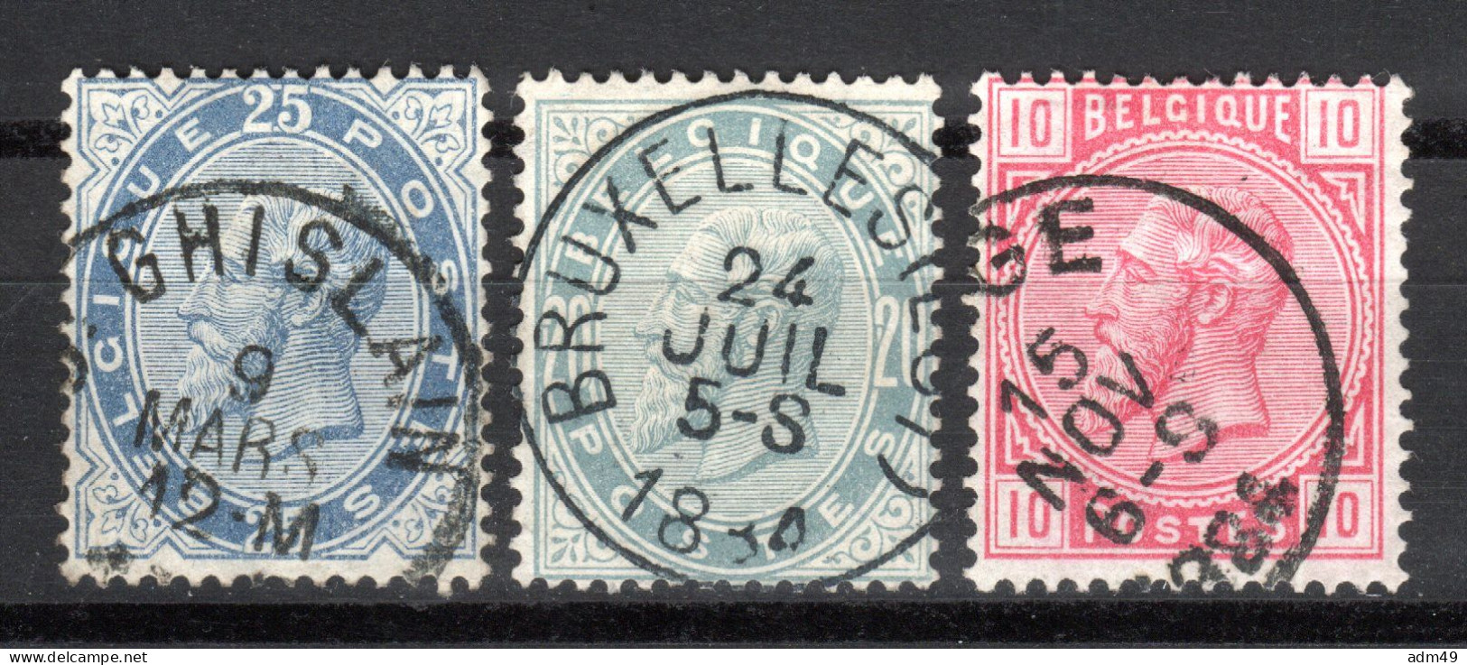 BELGIEN, 1883 Freimarken König Leopold II., Lot Gestempelt - 1883 Leopold II.