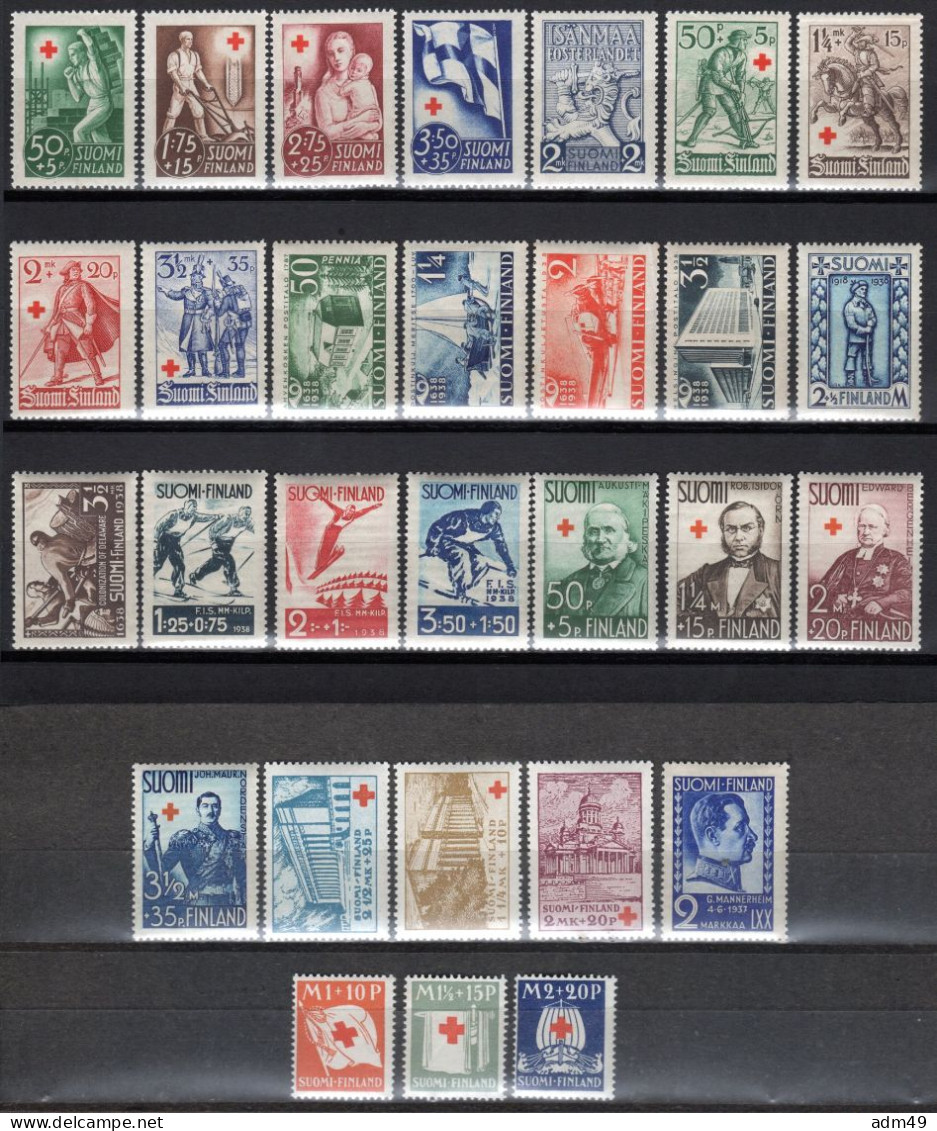 FINNLAND, 1930-1941 Kleines Lot Finnische Marken, Postfrisch ** - Unused Stamps