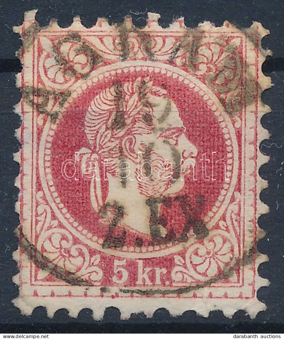 O 1867 5kr Rendkívül Jól Látható Vonalkázott Fejképalap, Vízjeles Bélyeg! / With Watermark "AGRAM / 2.EX" - Autres & Non Classés