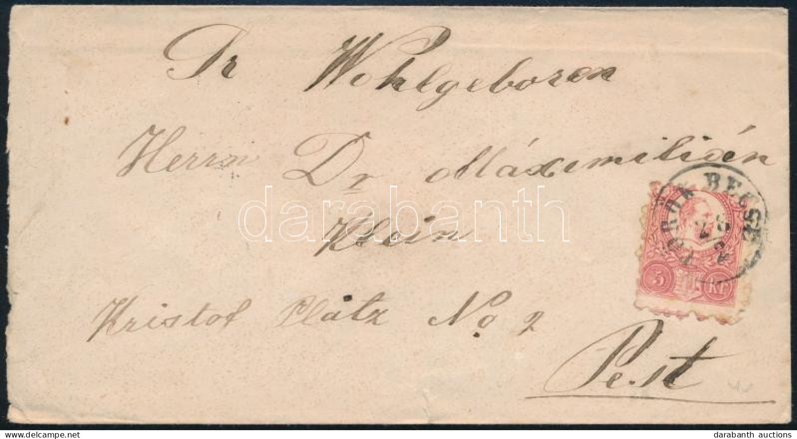 ~1871 Levél Réznyomat 5kr Bérmentesítéssel "TÖRÖK BECSE" - Other & Unclassified