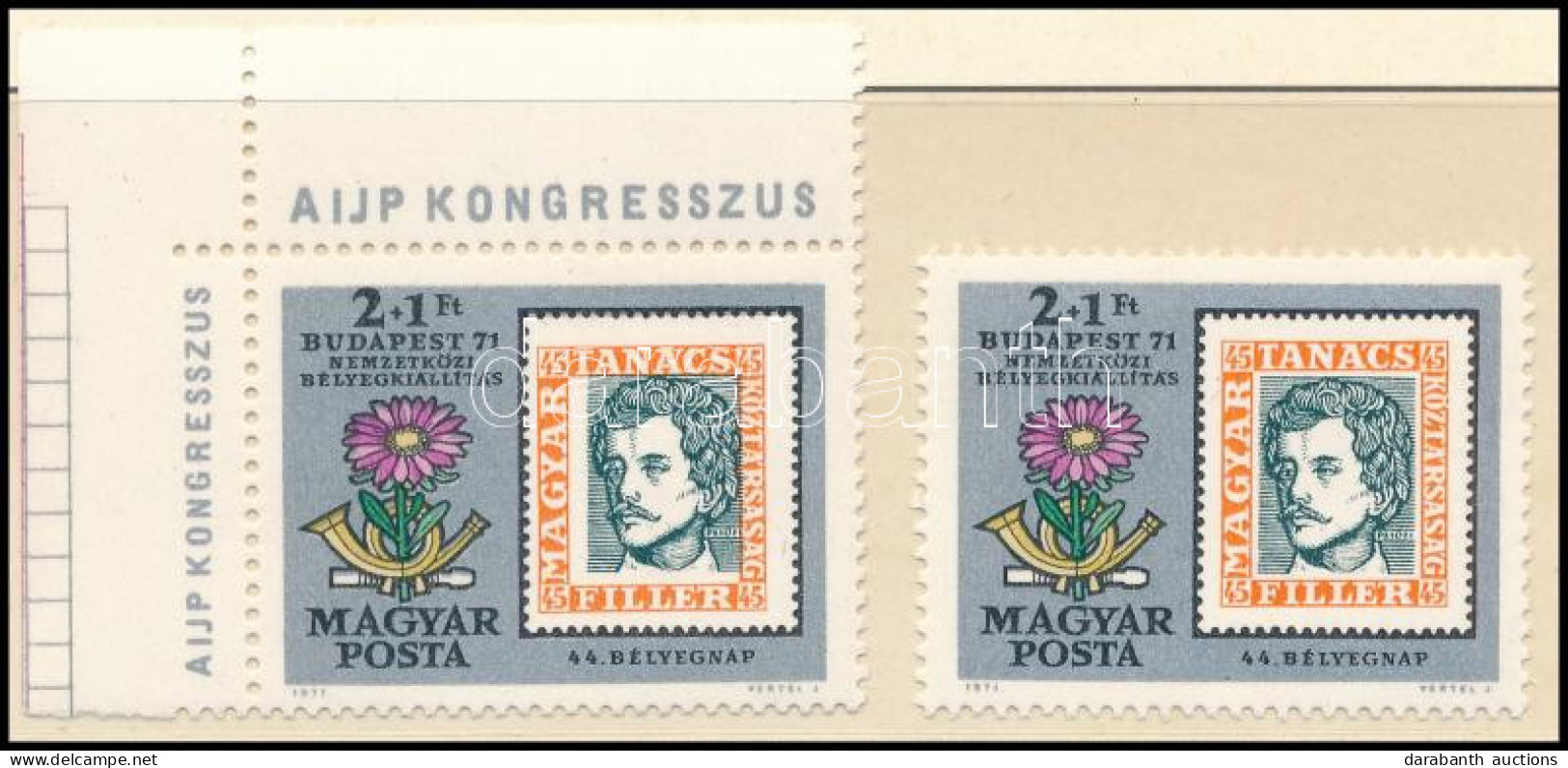 ** 1971 Bélyegnap (44.) - Budapest '71 2+1Ft A Középrész Elcsúszásával, Eddig Nem Ismert Tévnyomat - Sonstige & Ohne Zuordnung