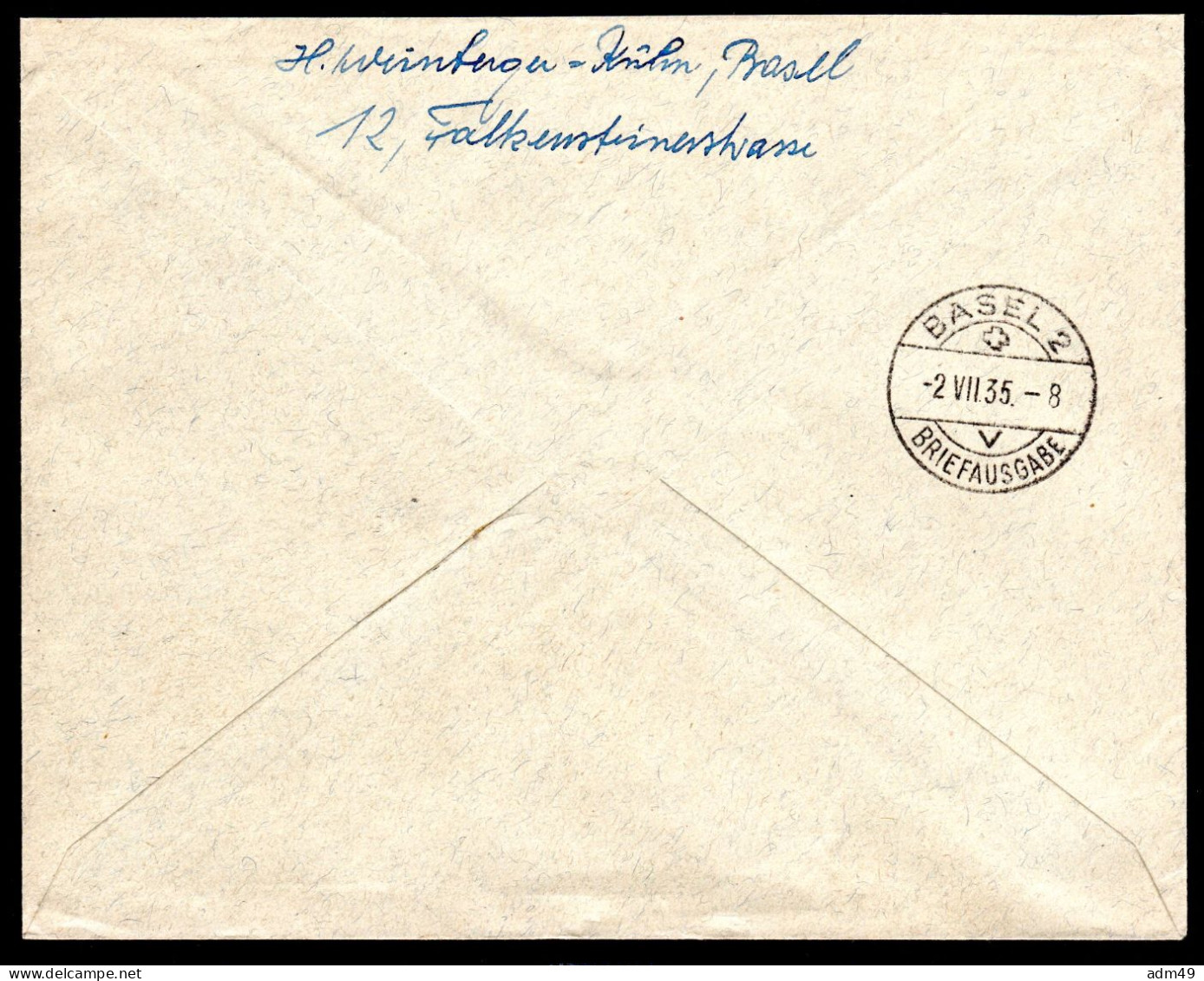 LIECHTENSTEIN, 1935 Erster Postflug Vaduz-Altenrhein-Innsbruck 1.VII.35 - Luftpost
