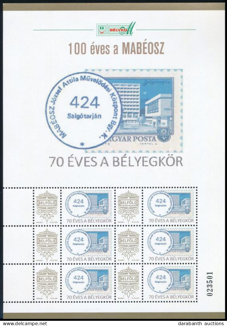 ** 2022 100 éves A MABÉOSZ 70 éves A Salgótarjáni 424-es Bélyegkör Megszemélyesített Bélyeg Teljes ívben (6 Db Bélyeg) T - Other & Unclassified