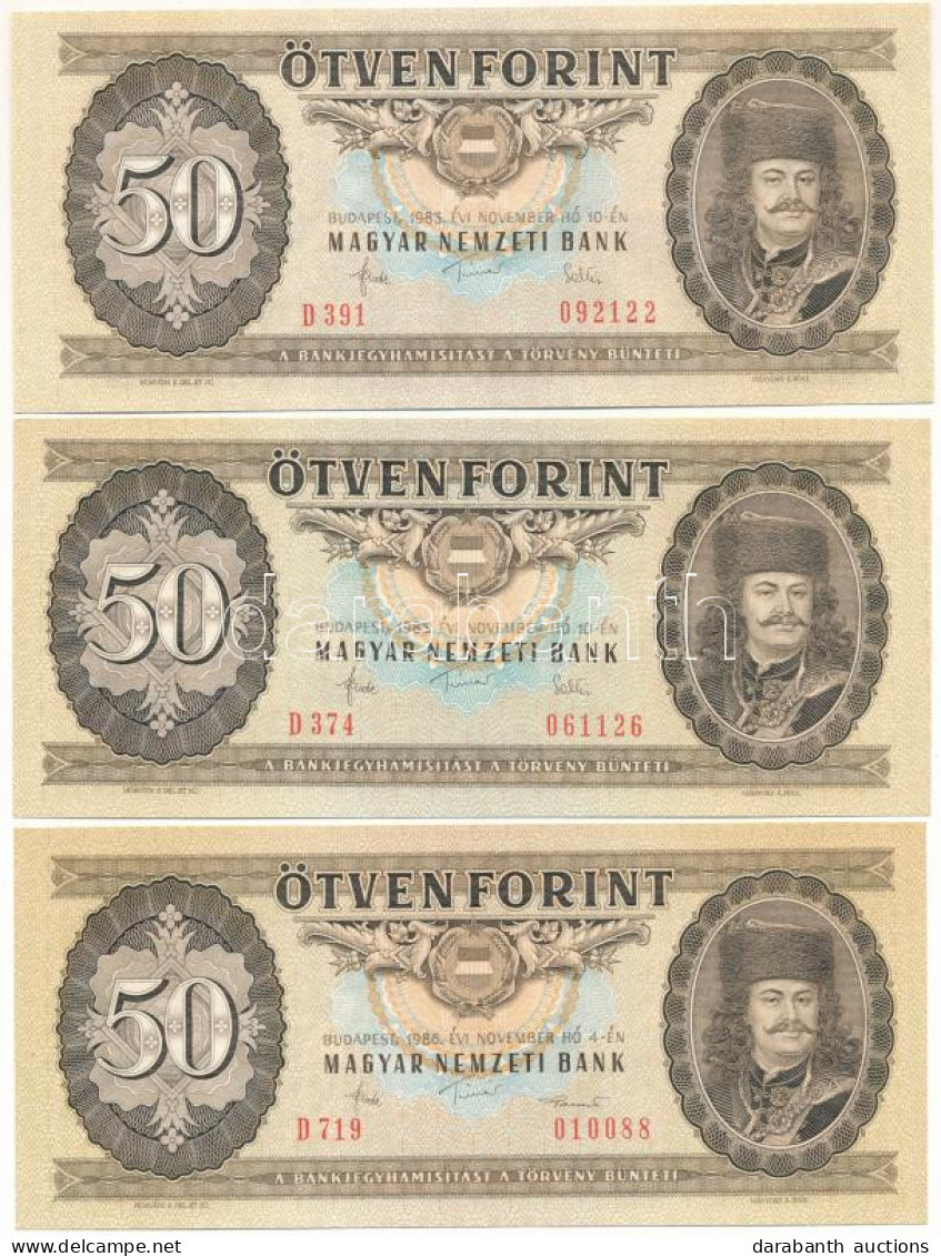 1983. 50Ft (2x) + 1986. 50Ft T:UNC,AU Hungary 1983. 50 Forint (2x) + 1986. 50 Forint C:UNC,AU Adamo F23, F24 - Non Classés