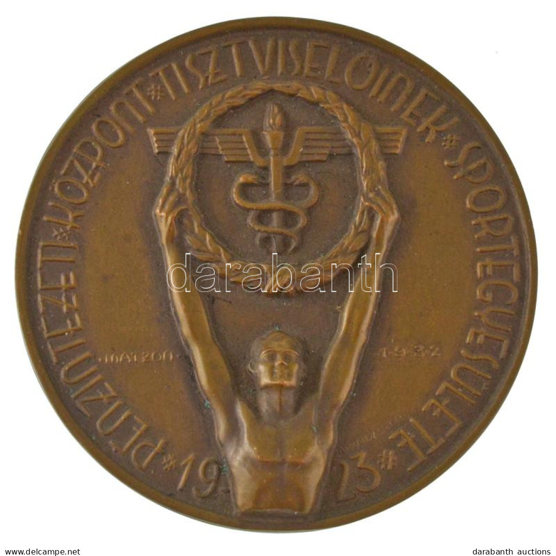 Matzon Frigyes (1909-1986) 1932. "Pénzintézeti Központ Tisztviselőinek Sportegyesülete 1923 / 1932 I.10. I. Dij" Bronz D - Ohne Zuordnung