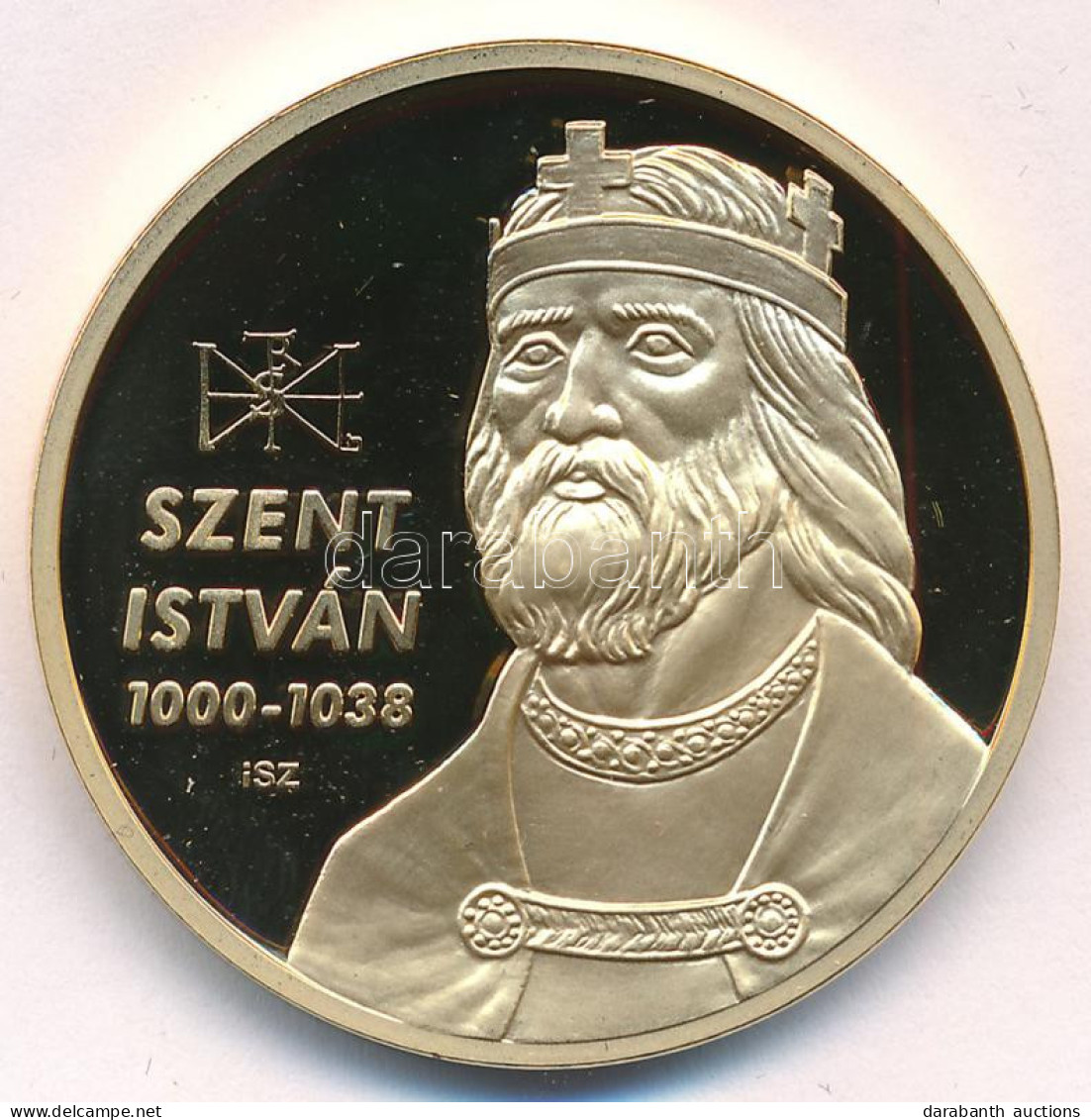 Ifj. Szlávics László (1959-) 2011. "Nagy Magyarok / Szent István" Aranyozott Cu Emlékérem Tanúsítvánnyal (40mm) T:PP - Unclassified