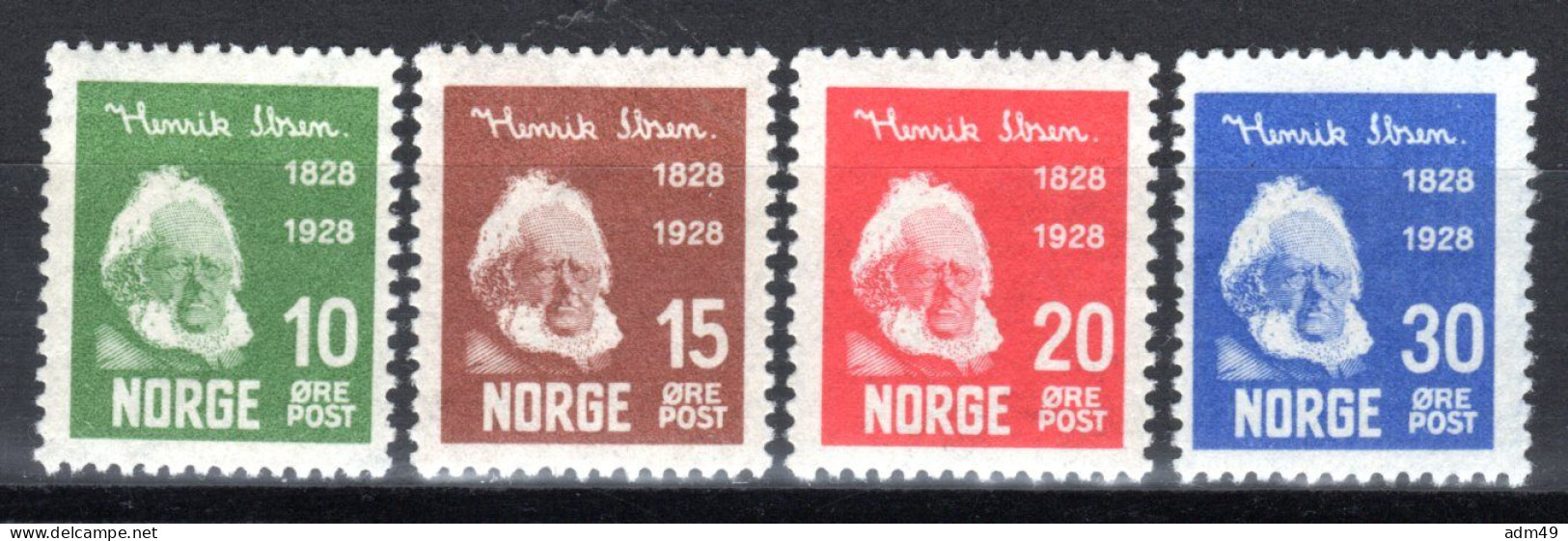 NORWEGEN, 1928 100. Geburtstag Von Hendrik Ibsen, Ungebraucht * - Nuevos