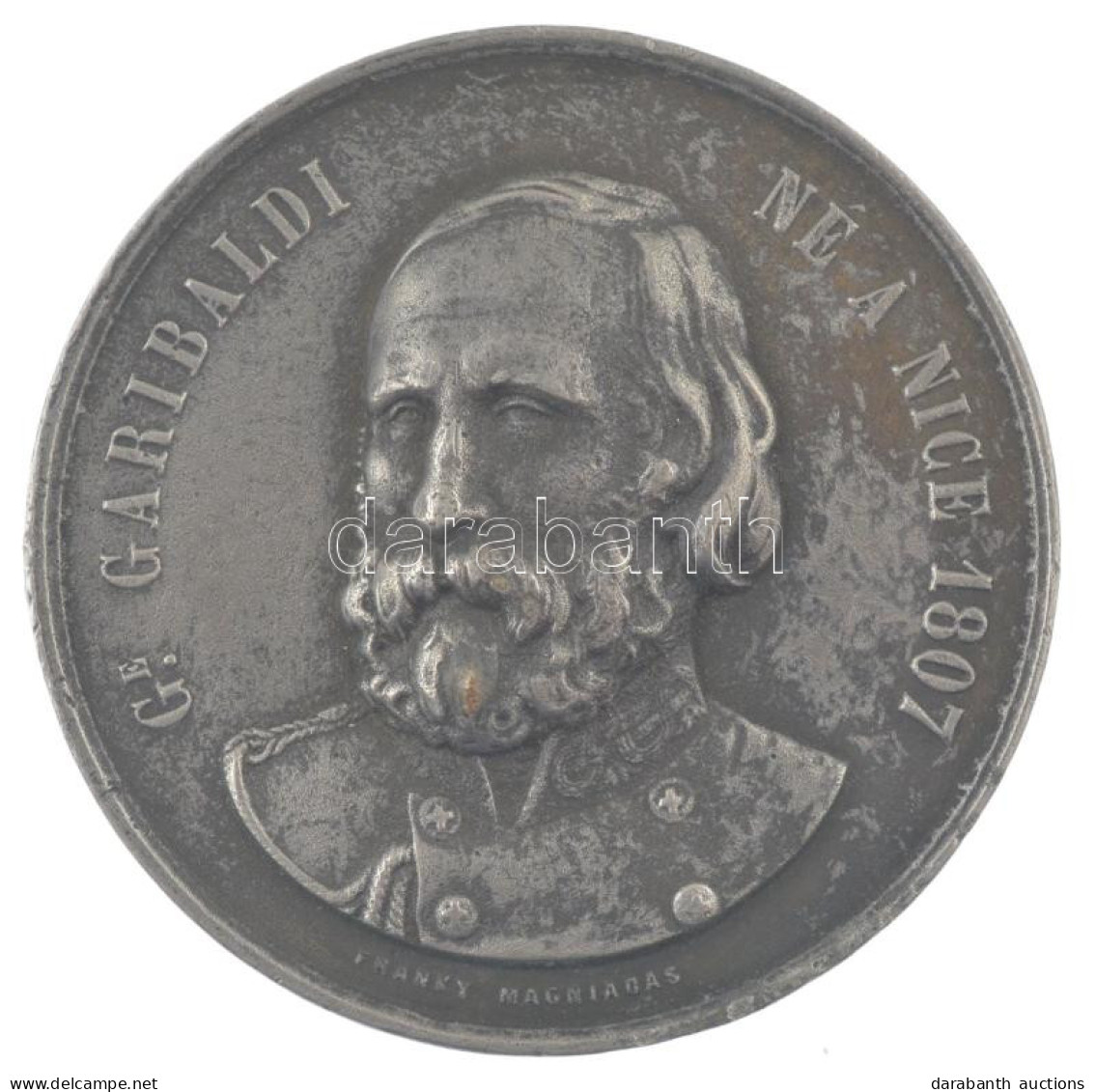 Franciaország 1859. "Giuseppe Garibaldi / Az Olasz Köztársaság Fennállásának 10. évfordulója" Ezüstözött Bronz Emlékérem - Unclassified