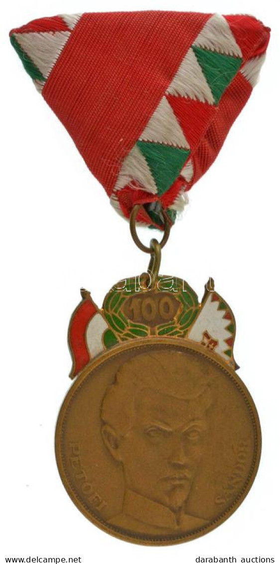 1948. "48-as Díszérem" Részben Zománcozott Bronz Kitüntetés Mellszalagon T:AU Hungary 1948. "Medal Of Honour Commemorati - Unclassified