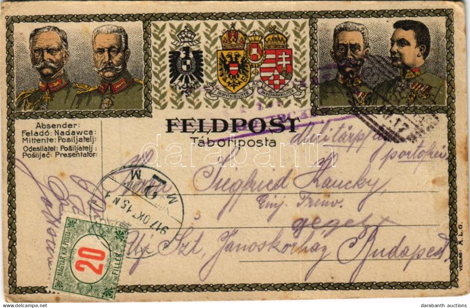 T3 1917 Indivisibiliter AC Inseparabiliter / Feldpostkarte / WWI Austro-Hungarian K.u.K. Military Field Postcard, Viribu - Non Classés