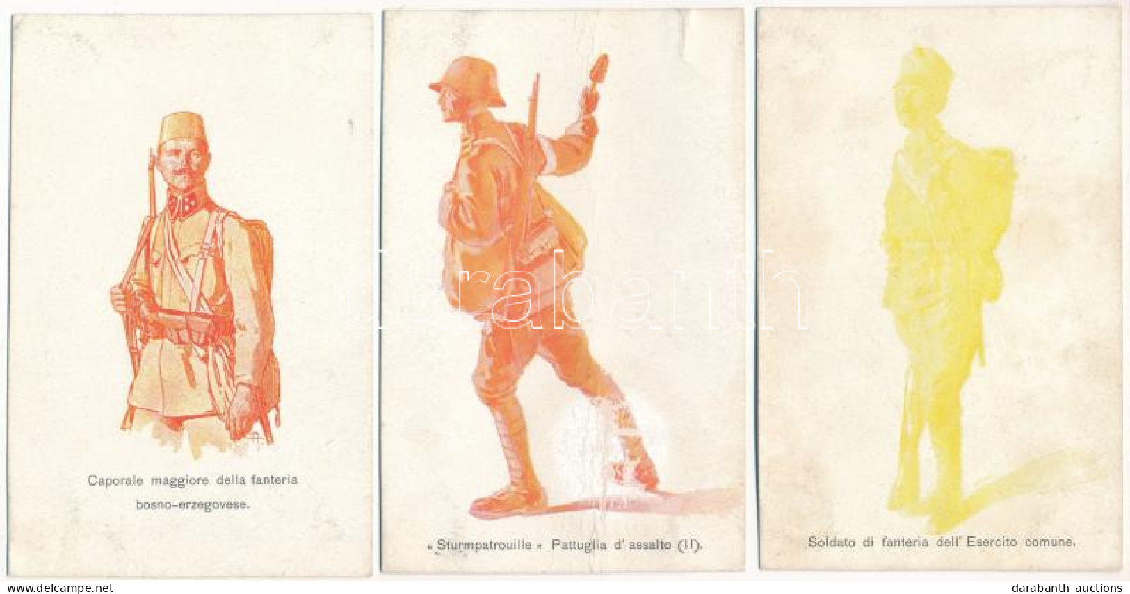 * 5 Db Régi Olasz Katonai Lap / 5 Pre-1945 Italian Military Cards - Unclassified