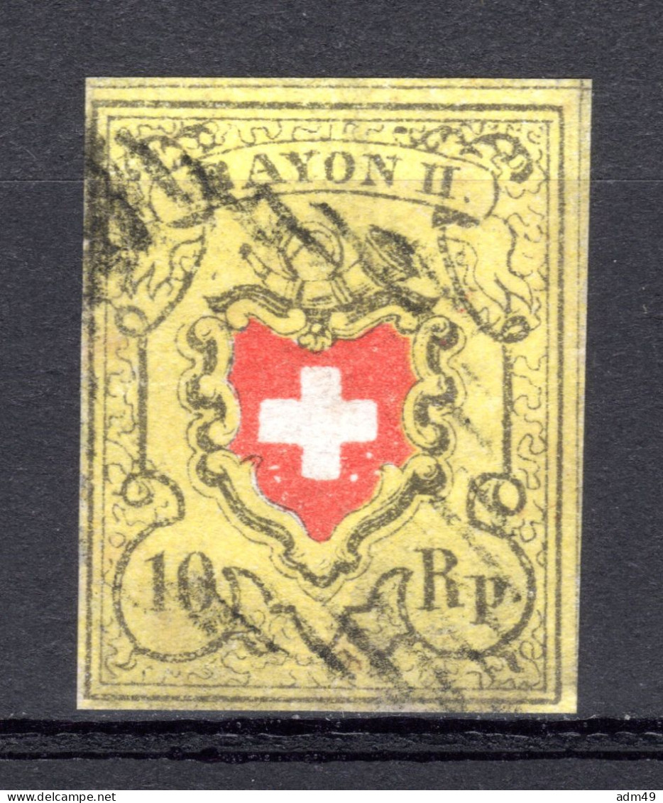 SCHWEIZ, 1850 Rayon II Gelb, Gestempelt - 1843-1852 Kantonalmarken Und Bundesmarken