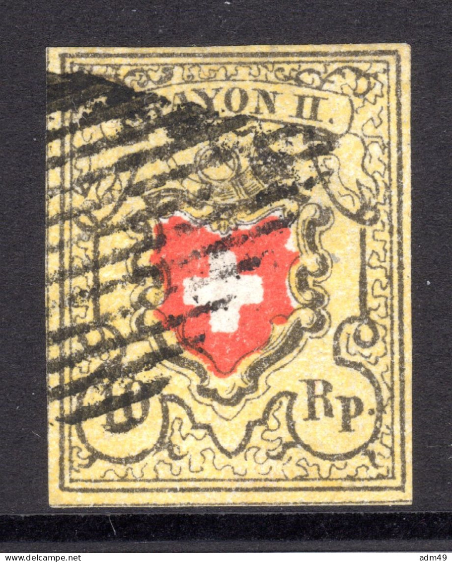 SCHWEIZ, 1850 Rayon II Gelb, Gestempelt - 1843-1852 Kantonalmarken Und Bundesmarken