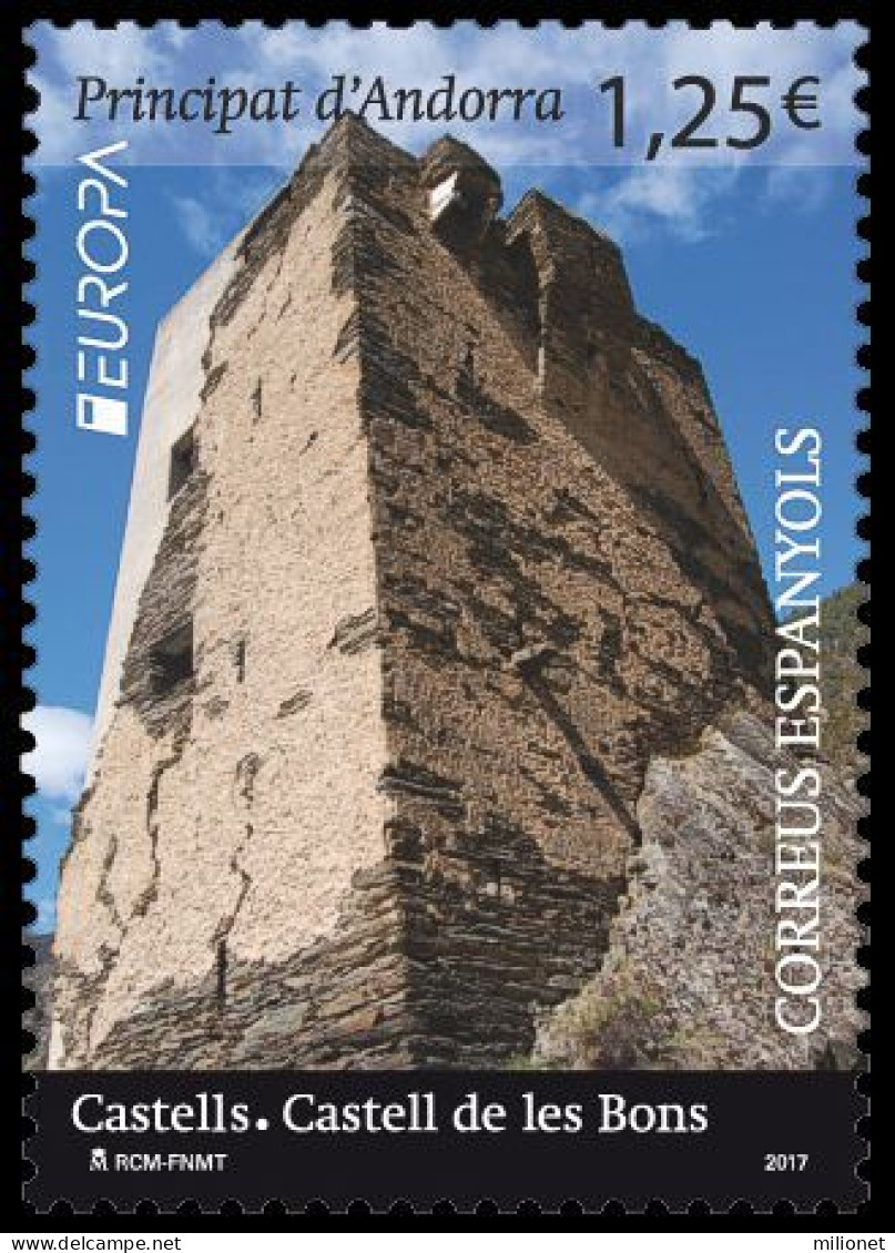 SALE!!! ANDORRA ESPAÑOLA SPANISH ANDORRE 2017 EUROPA CEPT CASTLES 1 Stamp Set MNH ** - 2017