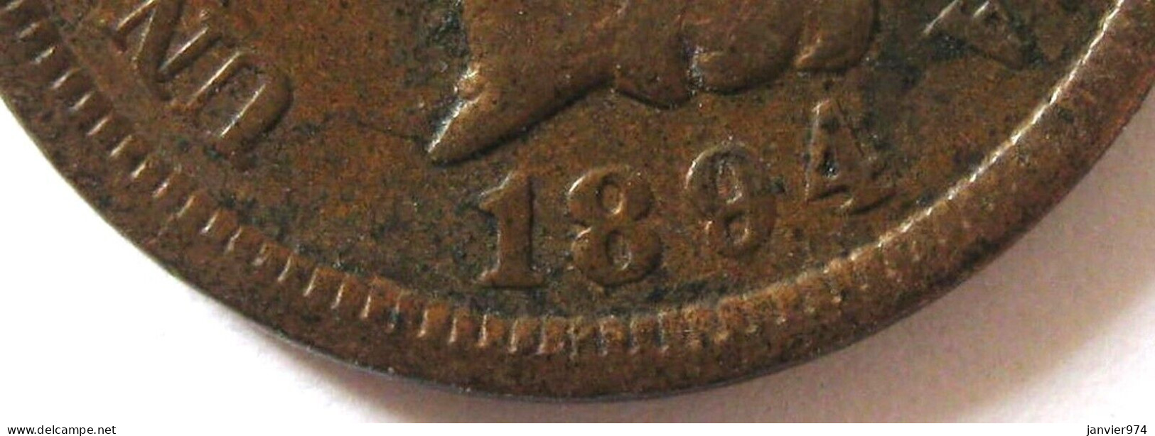 Etats Unis, 1 Cent 1894 Indian Head En Cuivre, Erreur 9 Fermé / Error 9 Closed - 1859-1909: Indian Head