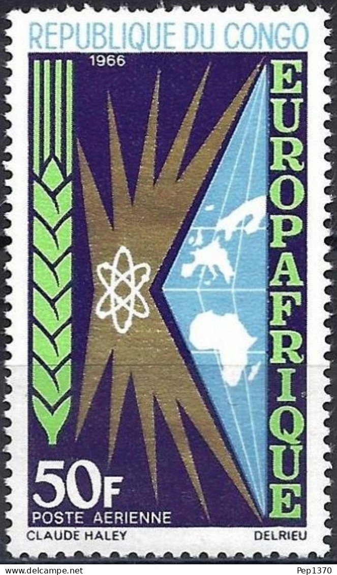 REPUBLICA DEL CONGO 1966 - EUROPAFRICA - YVERT AEREO 40** - Mint/hinged