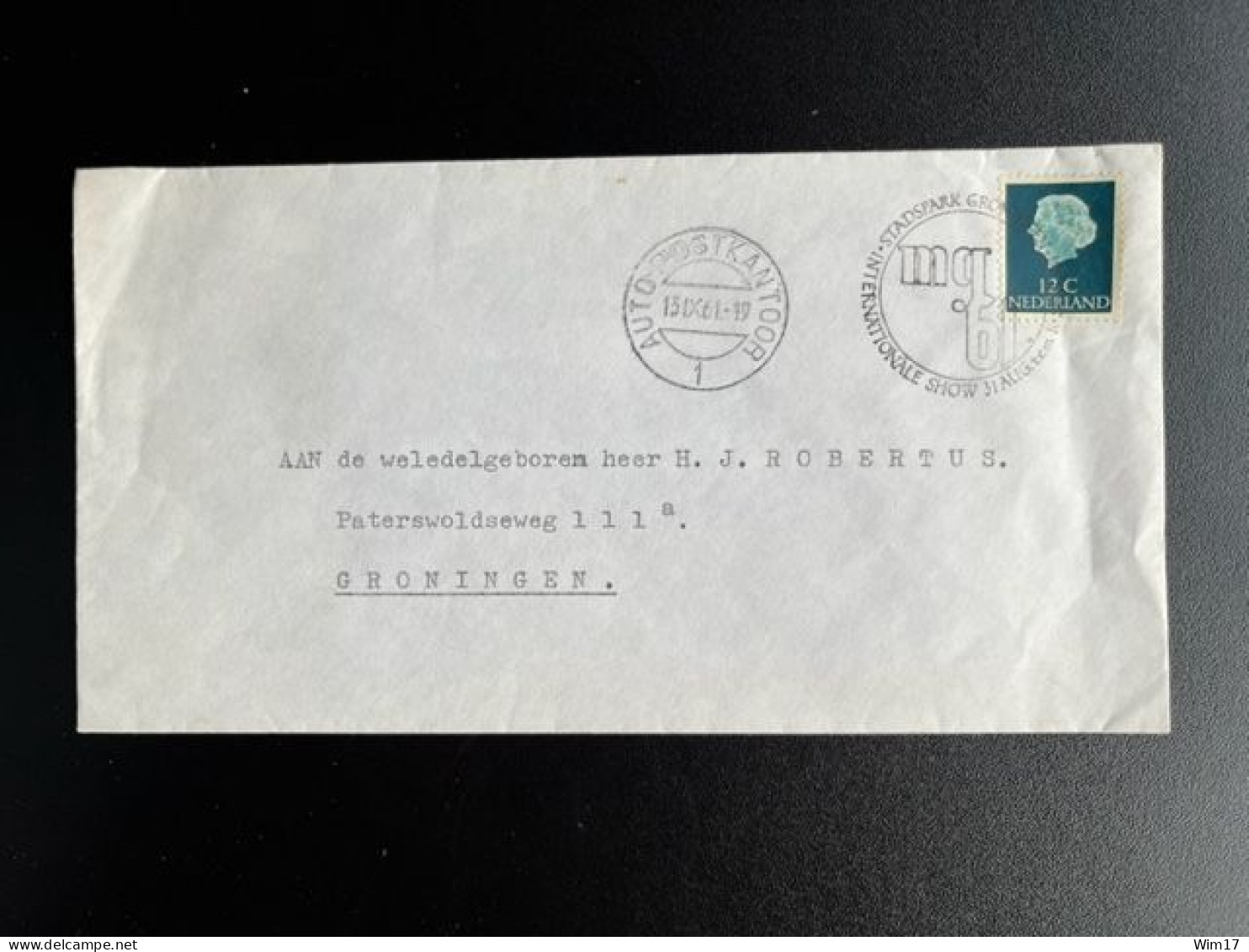 NETHERLANDS 1961 LETTER GRONINGEN 13-09-1961 NEDERLAND AUTOPOSTKANTOOR  MG 61 - Briefe U. Dokumente