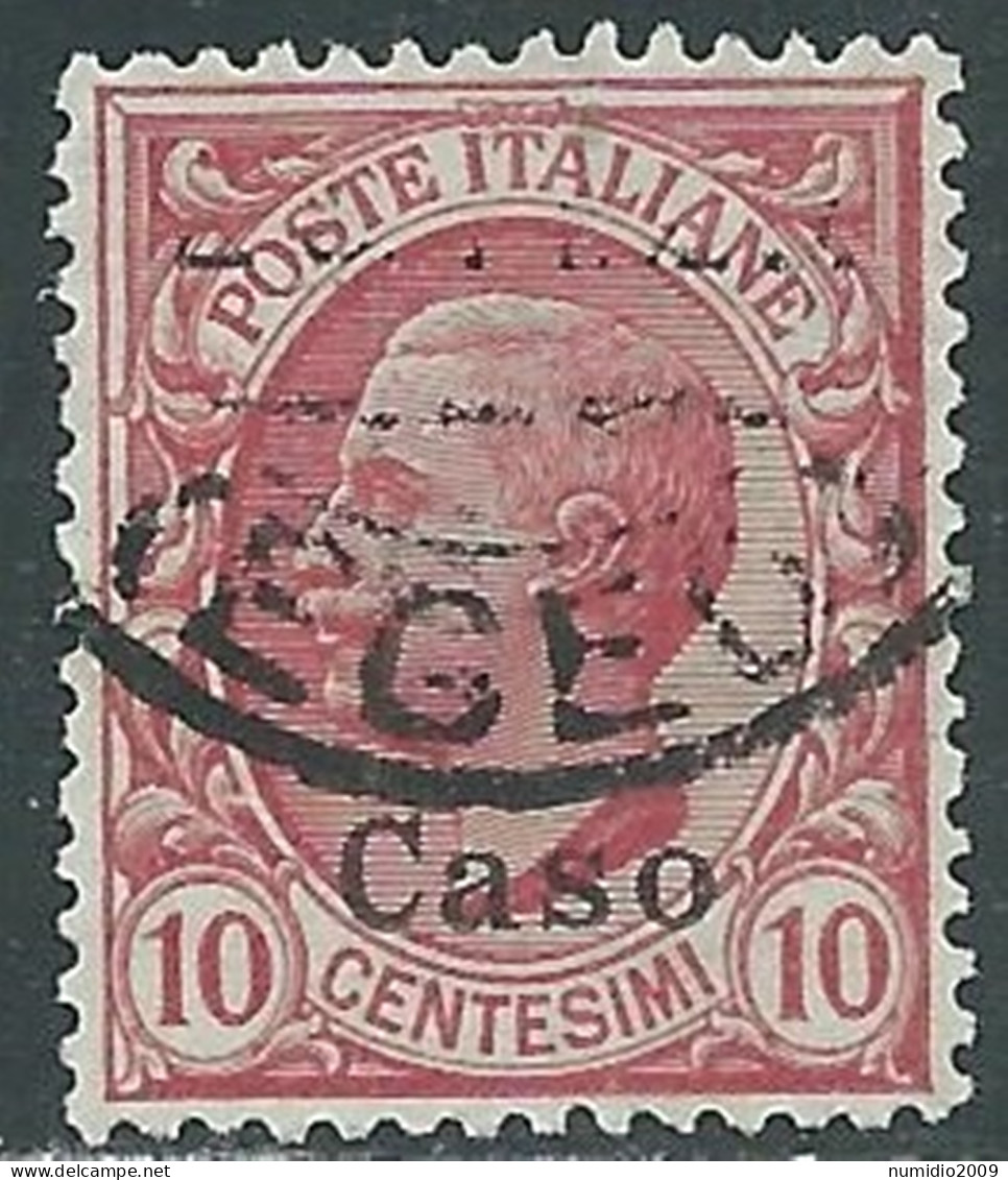 1912 EGEO CASO USATO EFFIGIE 10 CENT - I35-2 - Egeo (Caso)