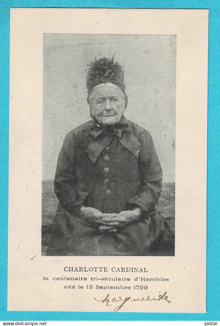 * Herchies - Jurbise (Hainaut - La Wallonie) * Charlotte Cardinal, Centenaire Tri Séculaire, Née 15 Sept 1799, Femme - Jurbise