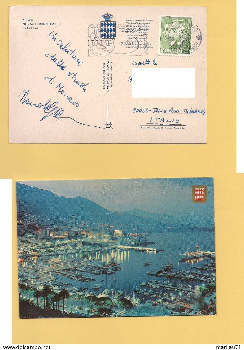 12224 PRINCIPATO DI MONACO 1974 Stamp 1,60 Isolato Card UIT ANNULLO - Brieven En Documenten
