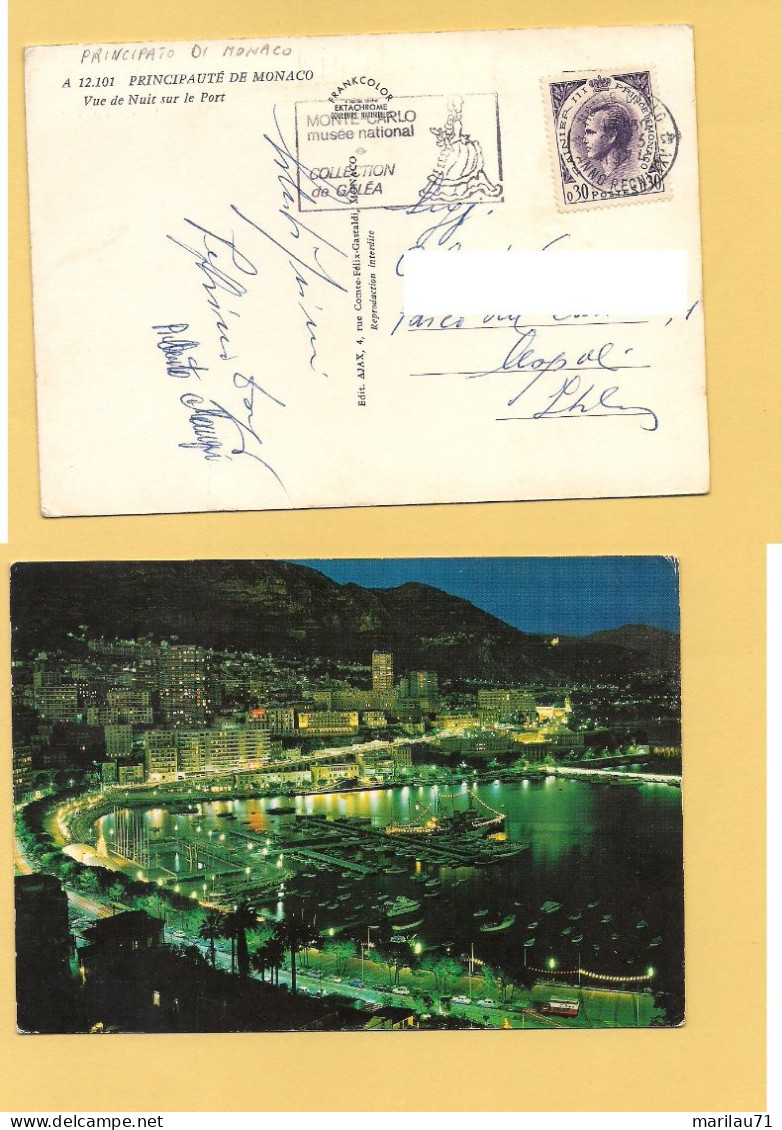 12234 PRINCIPATO DI MONACO 1974 Stamp 30c Isolato Card GALEA ANNULLO - Brieven En Documenten