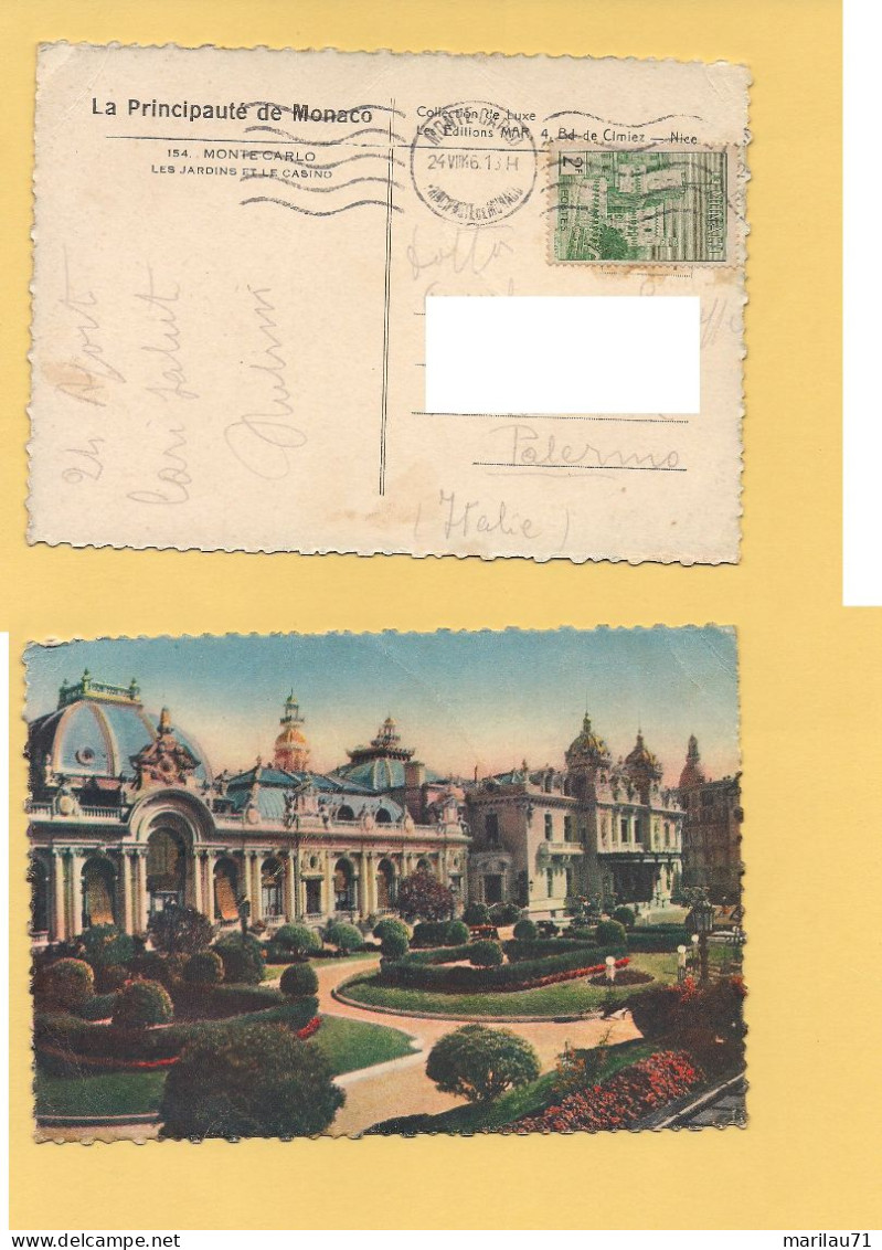 12238 PRINCIPATO DI MONACO 1936 Stamp 2f Isolato Card ANNULLO - Lettres & Documents