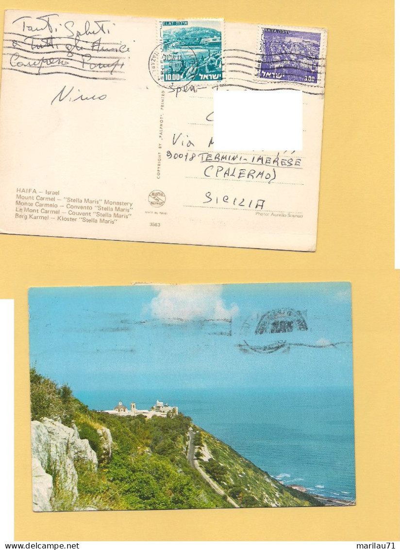 12314 ISRAELE Stamps Haifa Card To Italy - Storia Postale