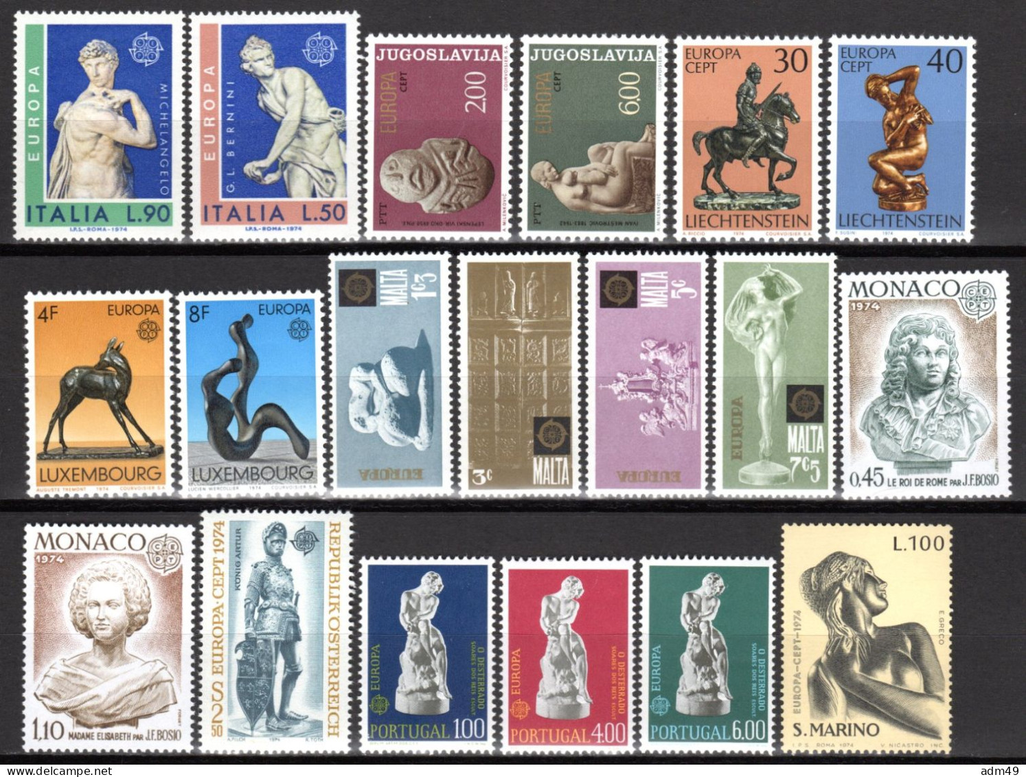 EUROPA CEPT, 1974 Jahresausgabe, Postfrisch ** - 1974