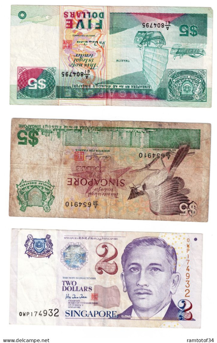 SINGAPOUR - Lot 3 Billets - Singapour