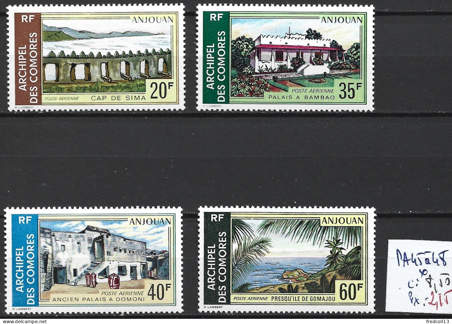 COMORES FRANCAISES PA 45 à 48 * Côte 8.50 € - Airmail