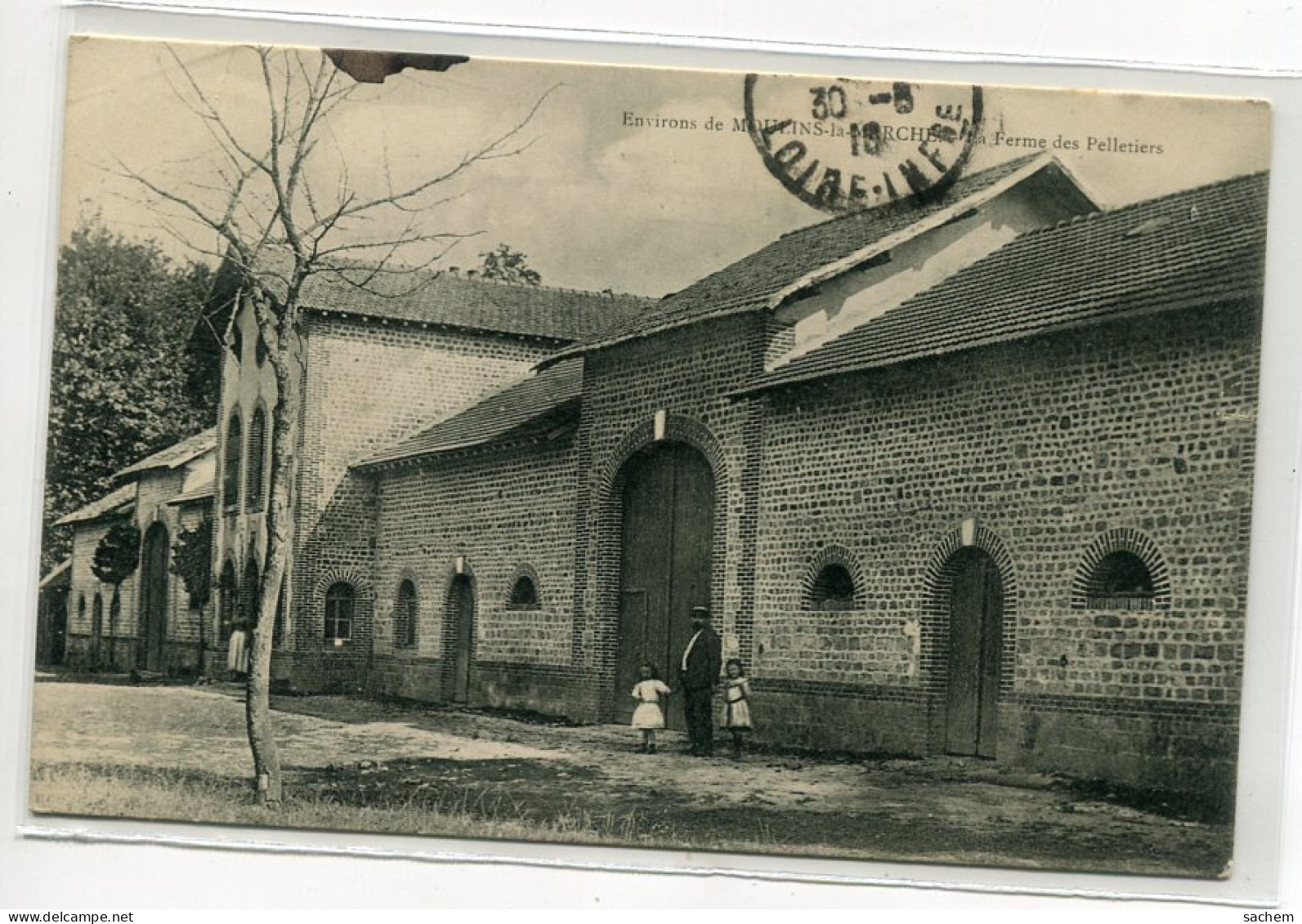 61 MOULINS La MARCHE  Environs La Ferme Des Pelletiers 1916 écrite Timb  D04 2022 - Moulins La Marche