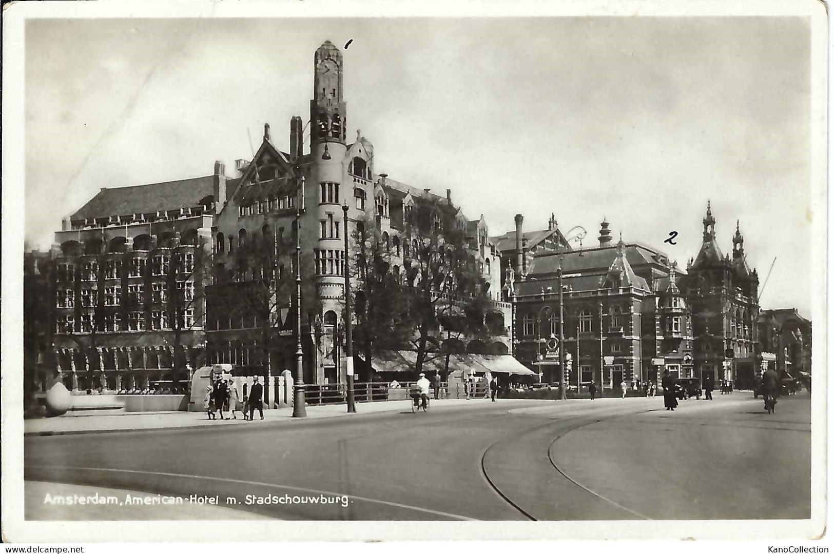 Esperanto-Karte, Amsterdam, American Hotel Mit Stadschouwburg, Gelaufen 1936 - Esperanto