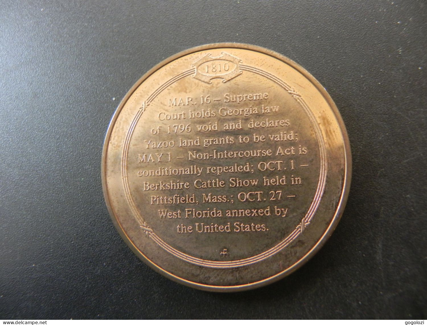 Pferd Medaille Horse Medal - USA - First County Fair Held - October 1810 - Autres & Non Classés