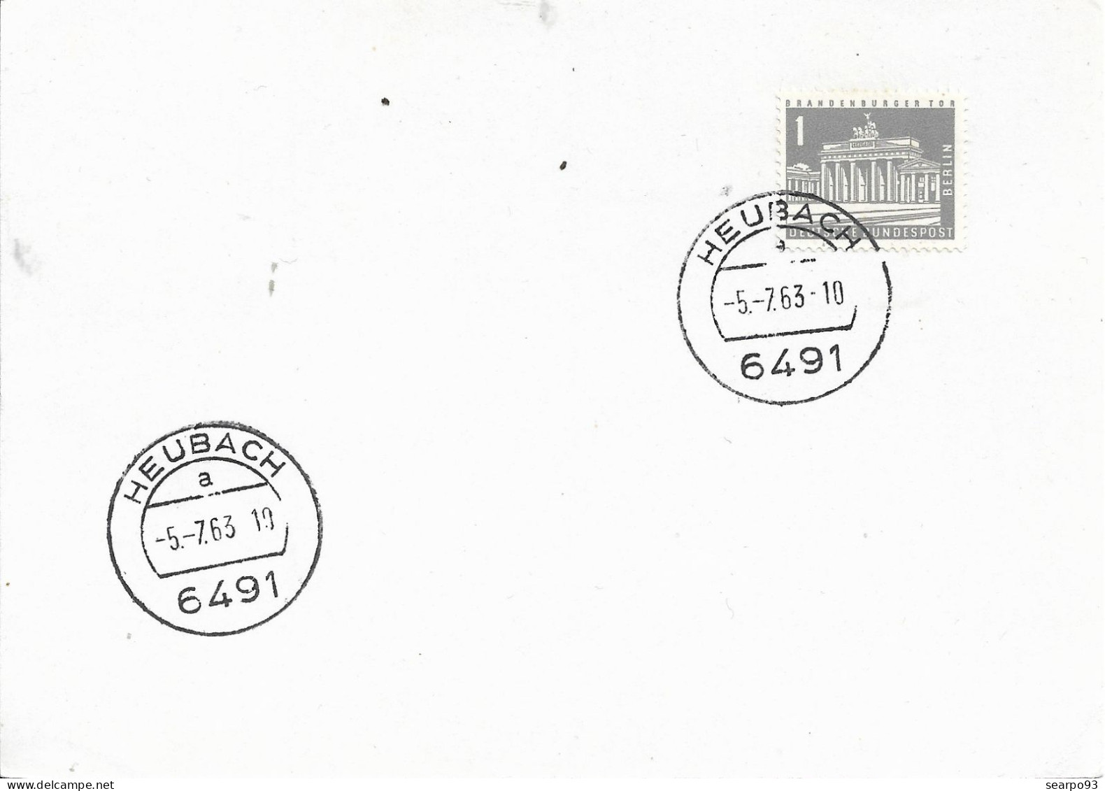 GERMANY. BERLIN. POSTMARK. HEUBACH. 1963 - Frankeermachines (EMA)