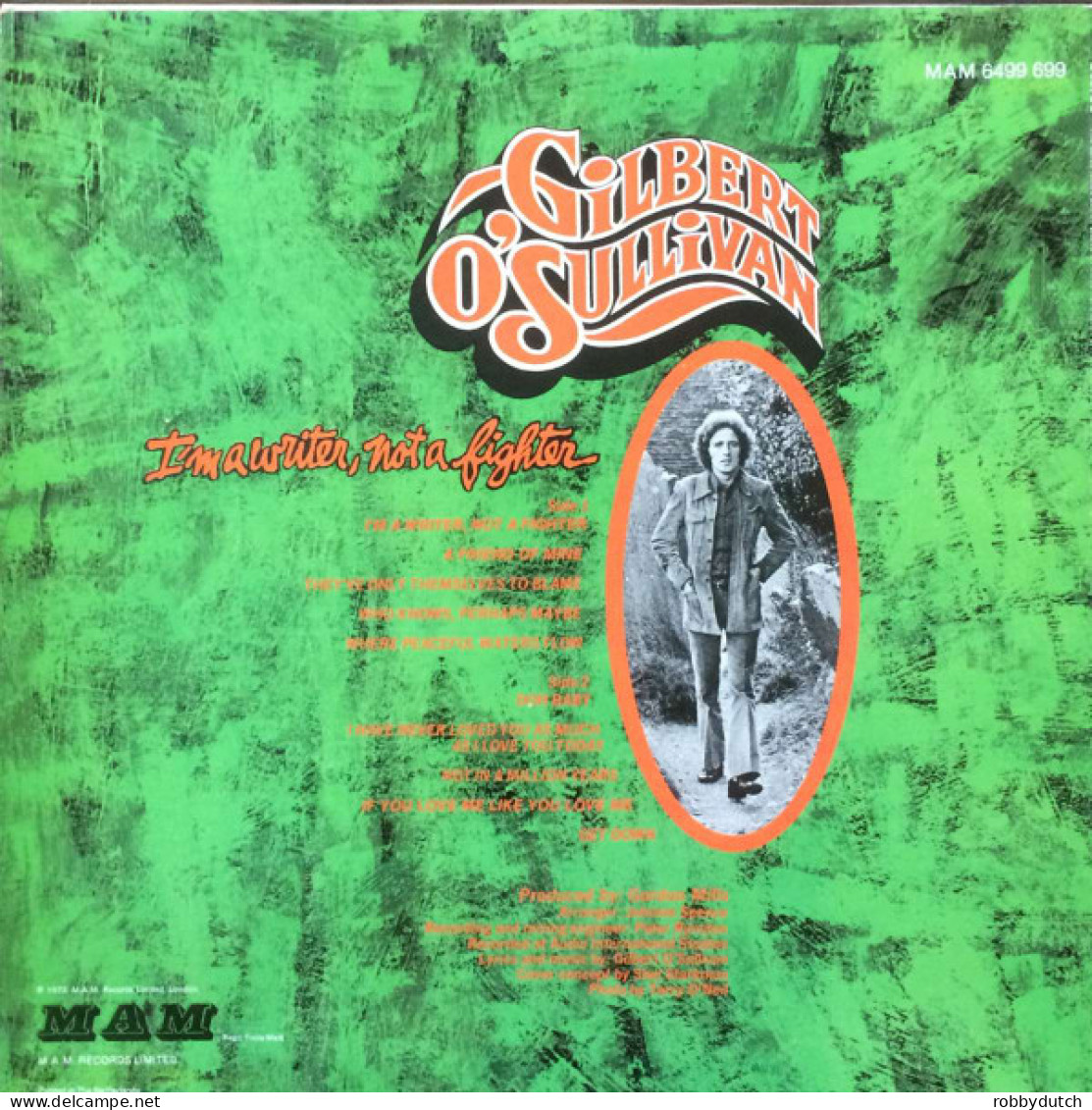 * LP *  GILBERT O' SULLIVAN - I'M A WRITER, NOT A FIGHTER (Holland 1973 EX-) - Disco & Pop