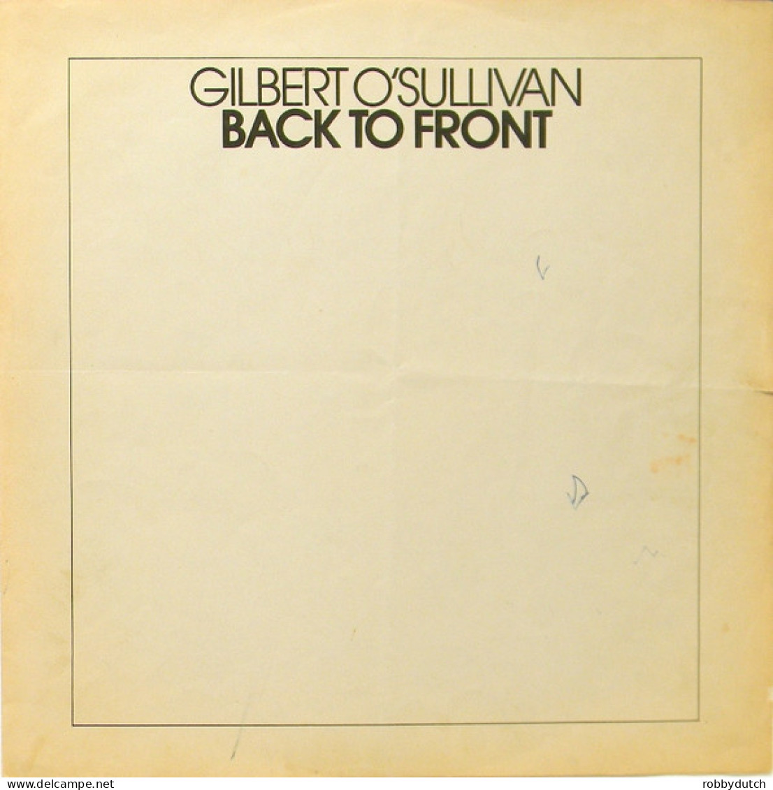 * LP *  GILBERT O' SULLIVAN - BACK TO FRONT (Holland 1972 incl. poster)