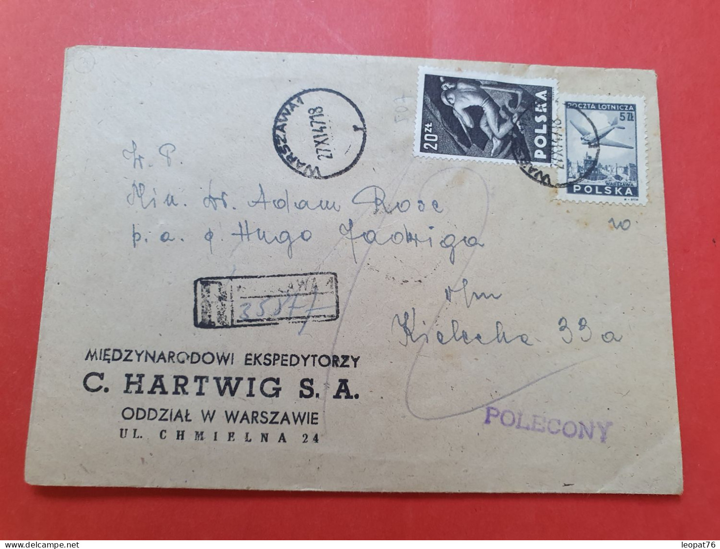 Pologne - Enveloppe En Recommandé De Warszawa En Local En 1947 - D 480 - Covers & Documents