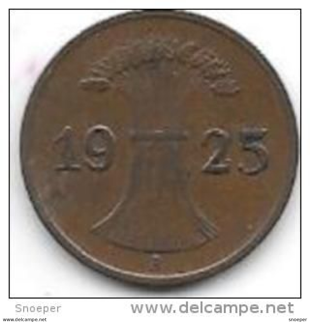 Germany  Weimar 1  Pfennig 1925 A  Km 37    Xf - 1 Rentenpfennig & 1 Reichspfennig