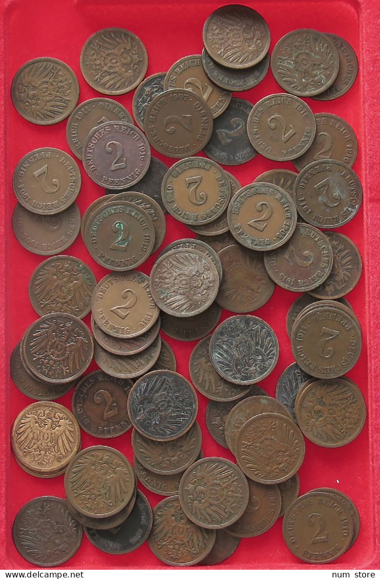 COLLECTION LOT GERMANY EMPIRE 2 PFENNIG 72PC 231G #xx40 0505 - Collections