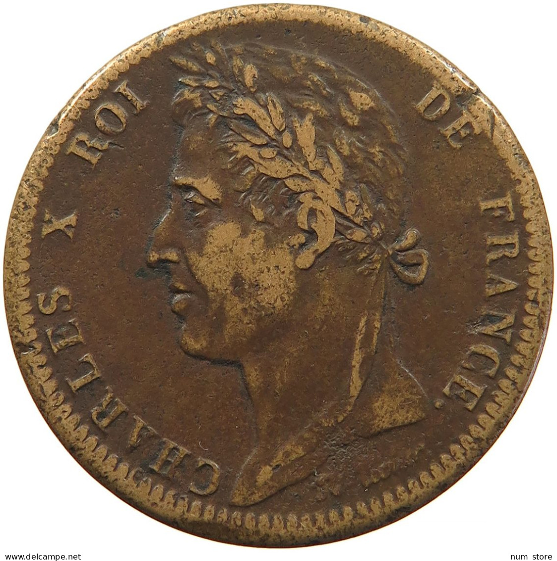 FRANCE FRENCH COLONIES 10 CENTIMES 1828 A #s085 0009 - Französische Kolonien (1817-1844)