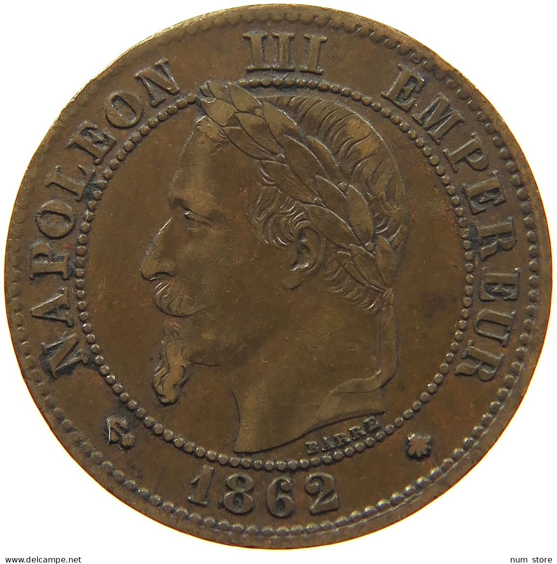 FRANCE 2 CENTIMES 1862 A #s081 0321 - 2 Centimes