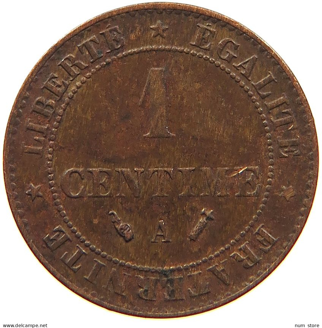 FRANCE 1 CENTIME 1892 A #s081 0293 - 1 Centime