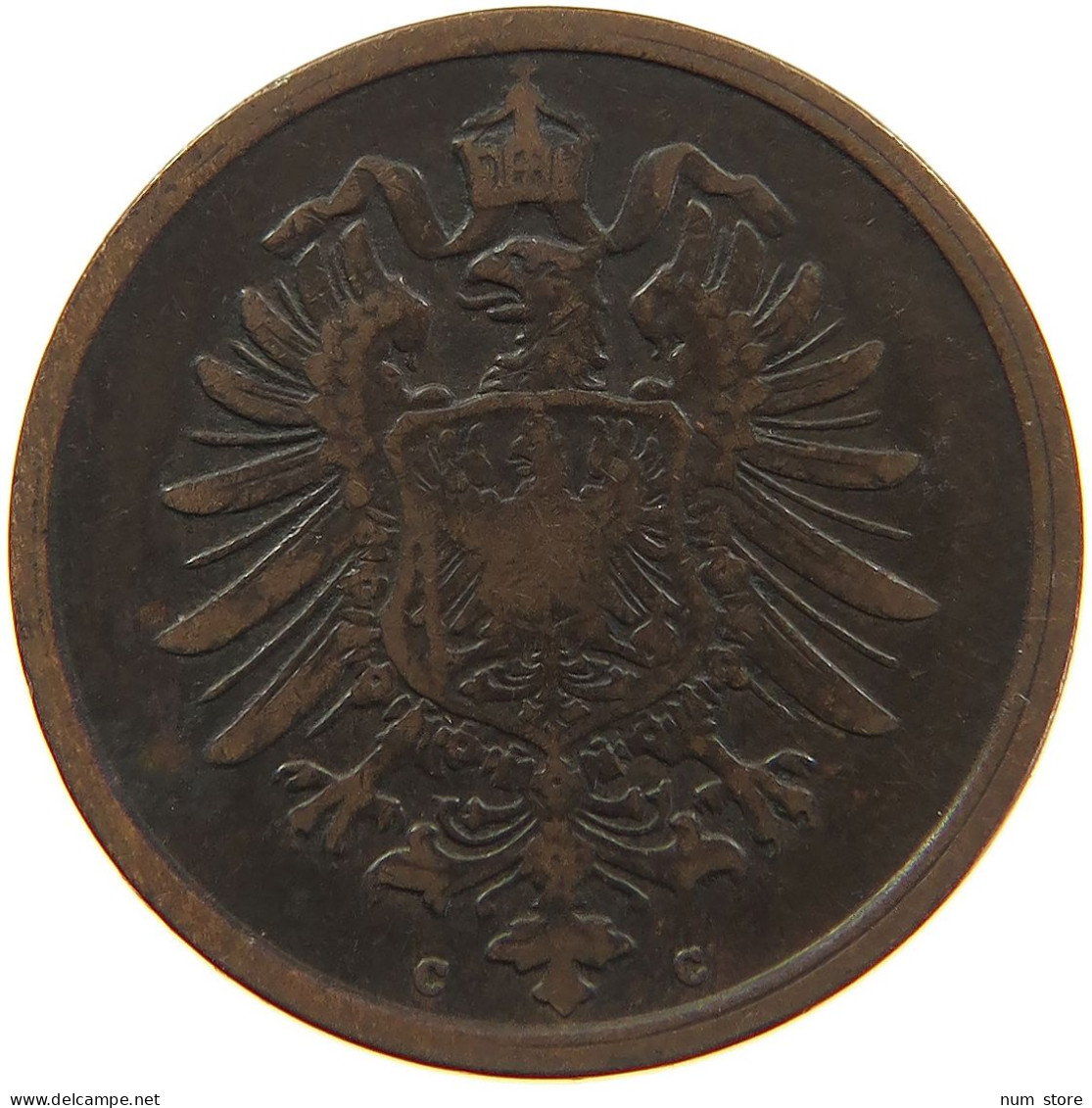 GERMANY EMPIRE 2 PFENNIG 1876 C #s083 0355 - 2 Pfennig