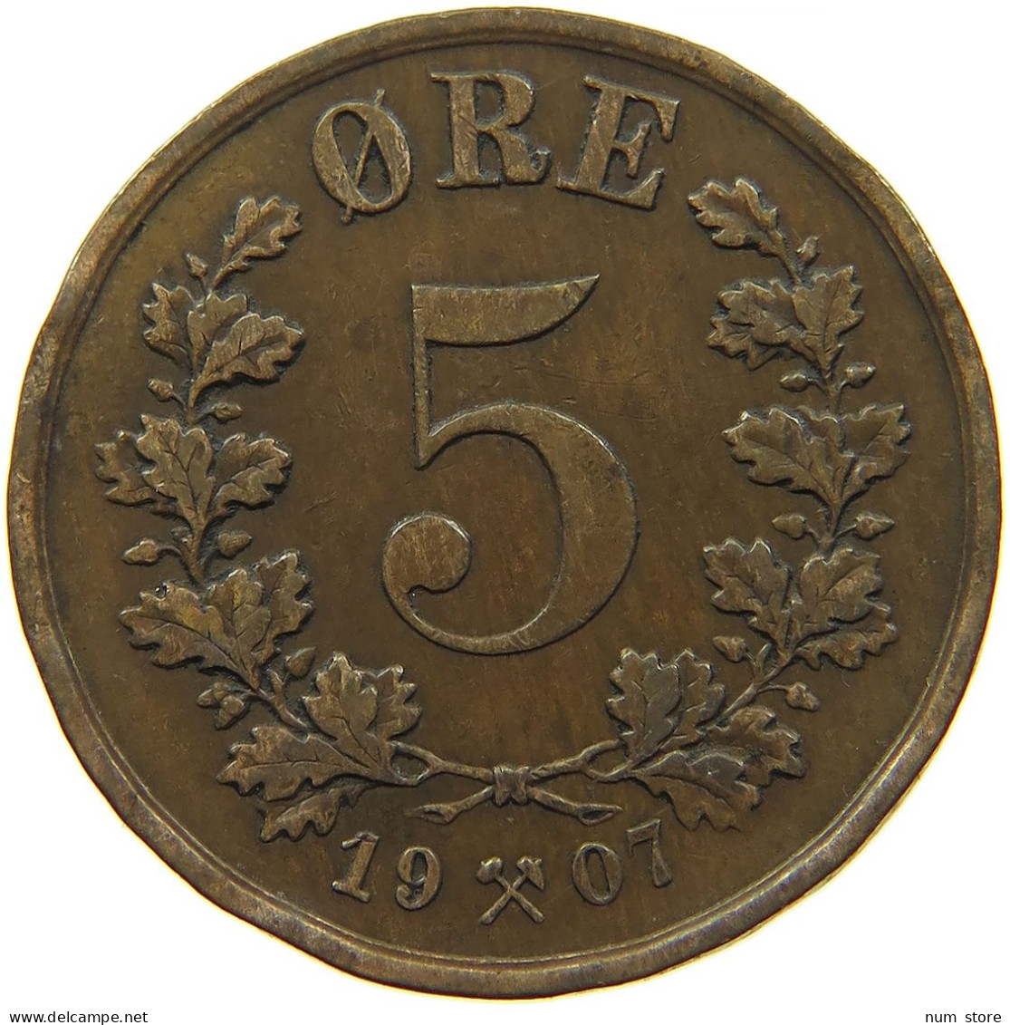 NORWAY 5 ÖRE 1907 #s085 0287 - Noorwegen