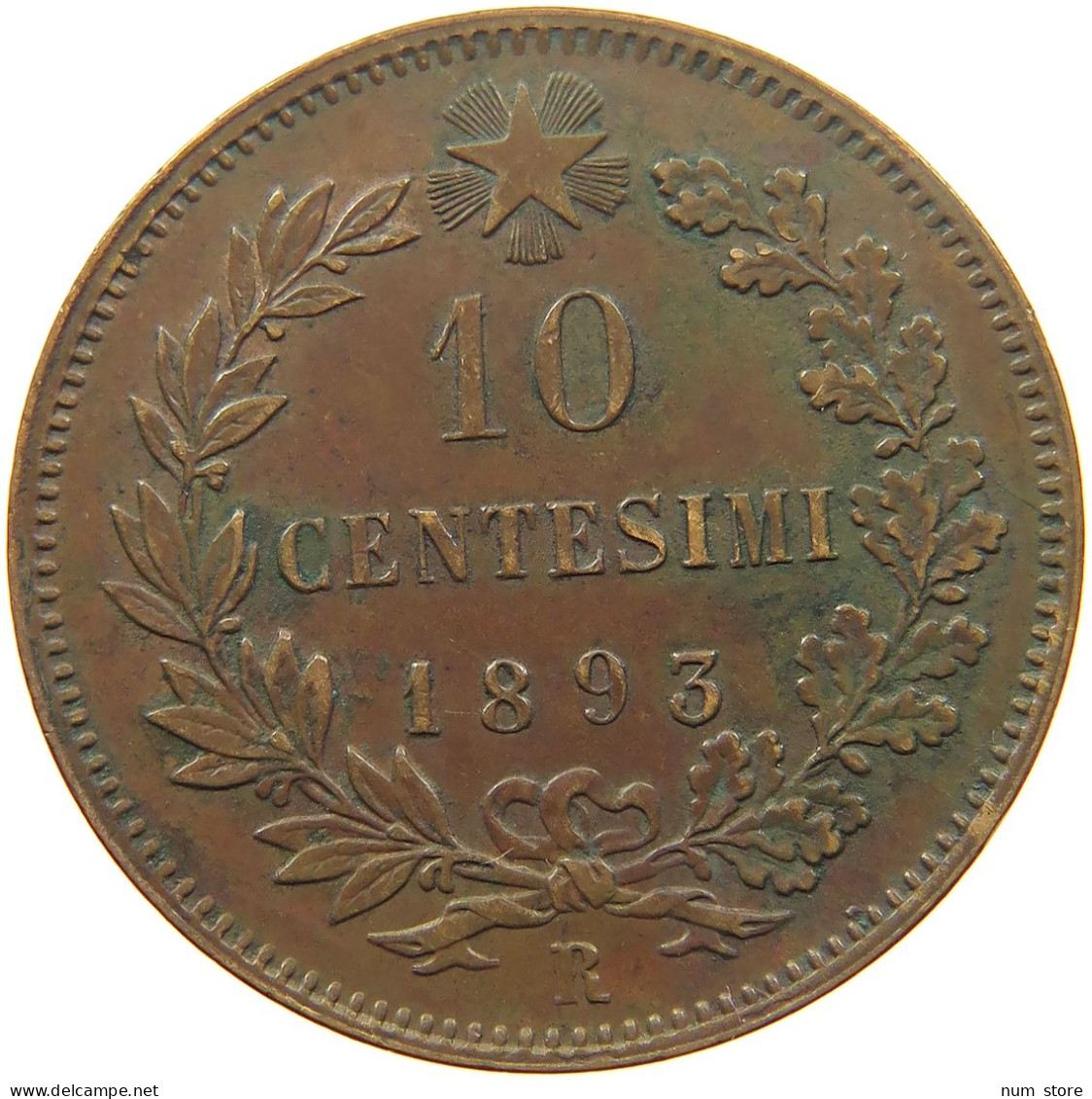 ITALY 10 CENTESIMI 1893 R #s082 0029 - 1878-1900 : Umberto I